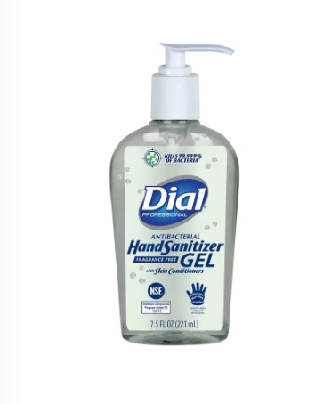 Hand Sanitizer 7.5oz Dial w/  Moisturizers 12/CS 