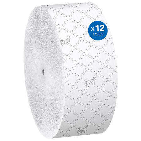 SCOTT ESSENTIAL CORELESS  JUMBO ROLL TOILET PAPER 12/CS