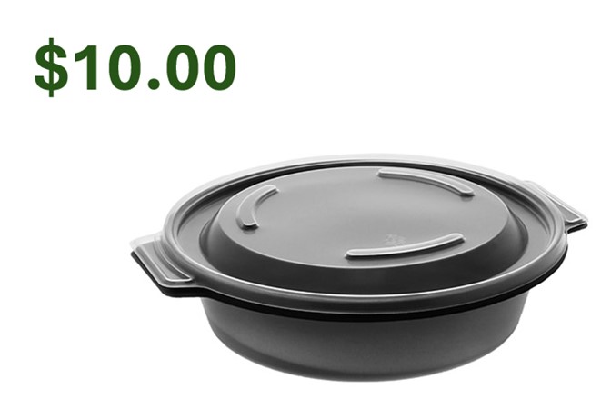 0CN8071600BL 7&quot; 16oz Round  Carry-Out Combo Pack Black 