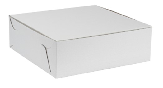 1-31 12&quot;x12&quot;x4&quot; White Bakery  Box w/o Window 100/Bndl