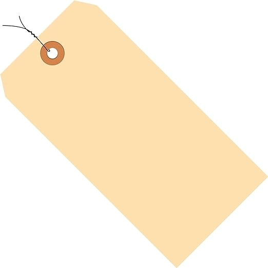 4-3/4" X 2-3/8" 13 PT. MANILA SHIPPING TAGS - PRE-WIRED