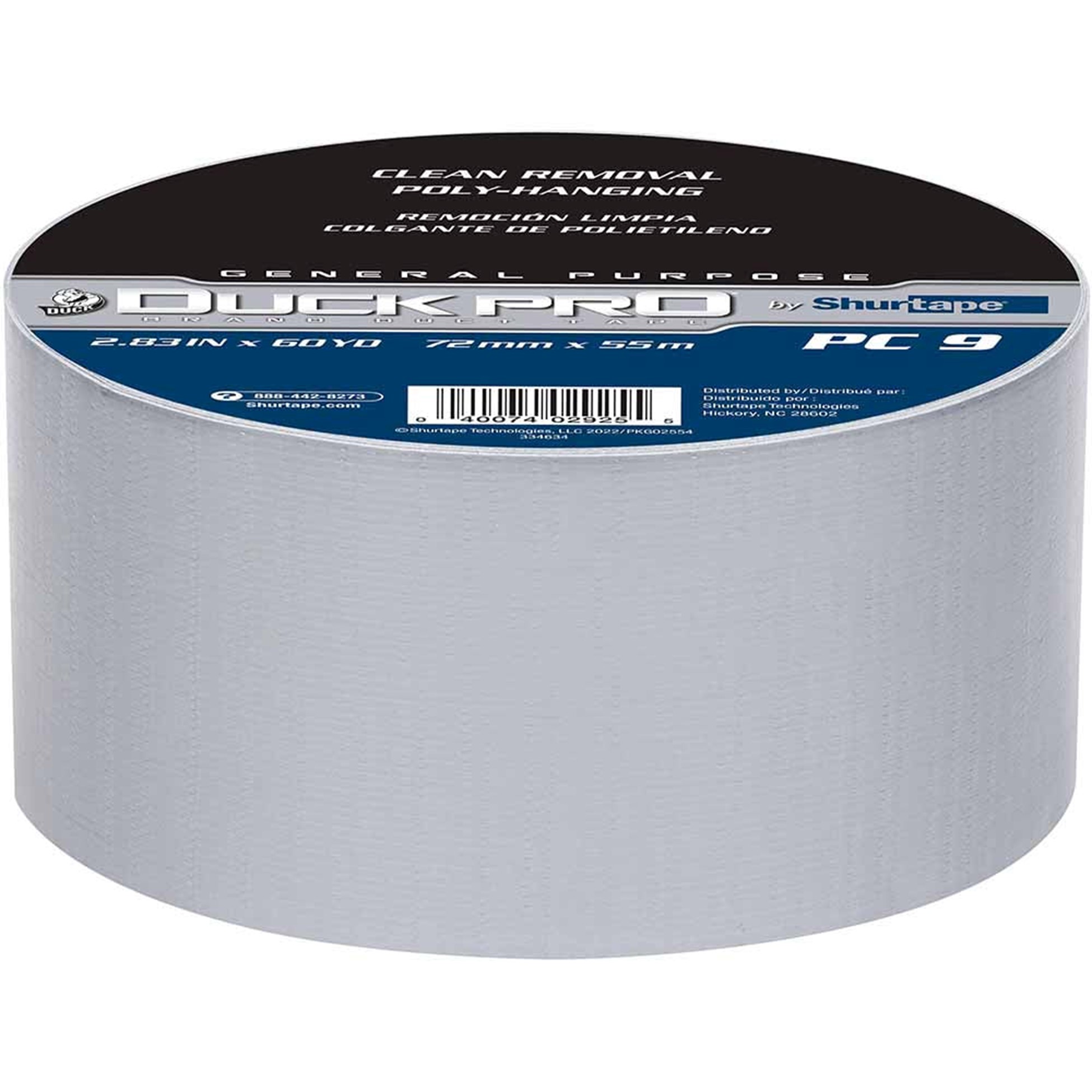 105473 DuckPro 76mmx55M 9Mil  Silver Duct Tape 16Rl/Cs