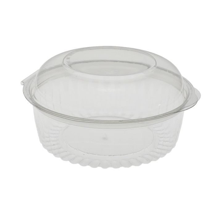 10861 24oz SHO-BOWL RPET  Hinged Container w/ Dome Lid 
