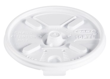 10OZ HIPS PLASTIC WHITE LIFT  'N' LOCK LID FOR 10J10 CUPS 