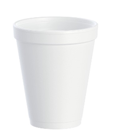 10J10 10oz EPS Foam White Cup  25/Sleeve - 1000 Cups/Case 