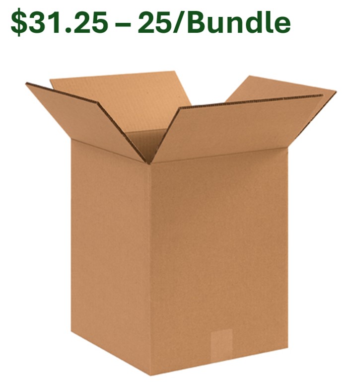 12x12x16 ECT-48 Double Wall  Corrugated Box 25/Bndl
