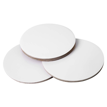 12" SINGLE WALL CAKE/PIZZA  CIRCLE, WHITE LAMINATED 100/CS
