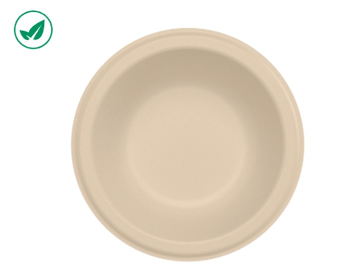 12FBRB 12oz Round PFAS-Free  Fiber Bowl Natural Color 