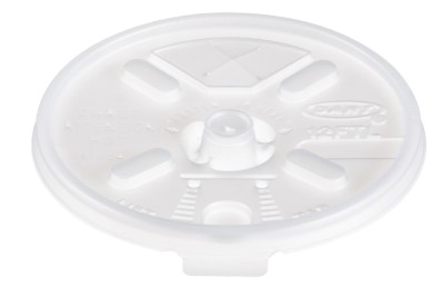 6-12OZ HIPS PLASTIC STRAW-SLOT  TRANSLUCENT LIFT 'N' LOCK LID 