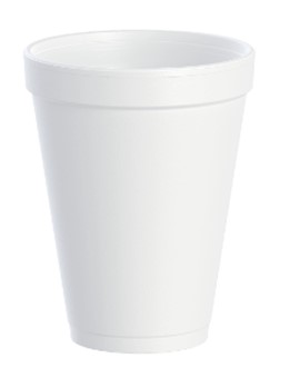 12J12 12oz EPS Foam White Cup  25/Sleeve - 1000 Cups/Case 