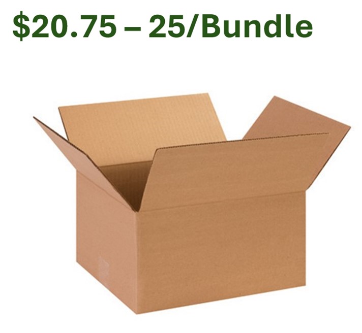 13x10x9 ECT-32 Kraft  Corrugated Box 25/Bndl 500/Bl 