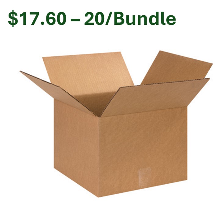 13x13x10 ECT-32 Corrugated Box  20/Bndl