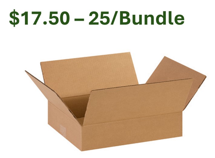 14x11x3 Corrugated Box 25/Bndl 500/BL