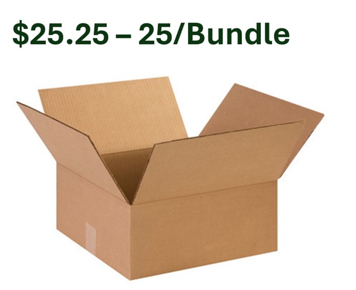 14x14x6 ECT-32 Kraft  Corrugated Box 25/Bndl 500/Bl