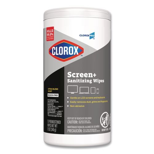 CLOROXPRO SCREEN PLUS  SANITIZING WIPES 6/75CT