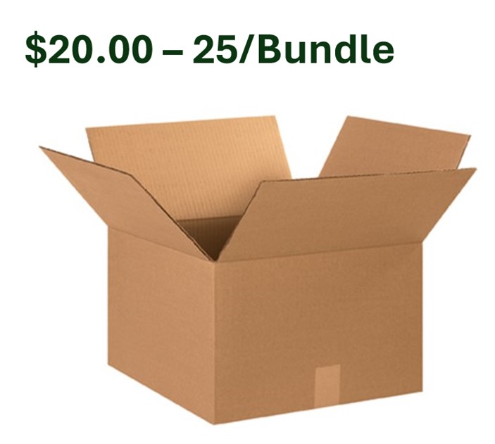 15x15x10 ECT-32 Kraft  Corrugated Box 25/Bndl 
