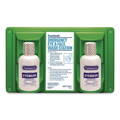 EMERGENCY EYEWASH STATION 16OZ BOTTLE 2 BOTTLES/STATION