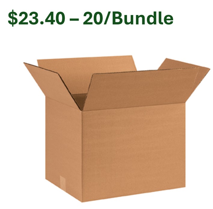 16x12x12 ECT-32 Corrugated Box  20/Bndl
