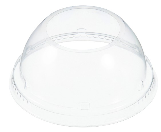 12-24OZ PET PLASTIC DOME LID  W/ 1.9" HOLE FOR FOAM CUPS 