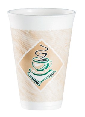 16X16G 16oz EPS Foam Cup w/  Cafe G Print 1000/Cs 9Cs/Pllt