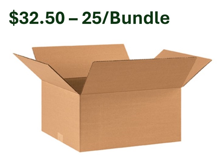 17x14x9 ECT-32 Kraft  Corrugated Box 25/Bndl 250/Bl