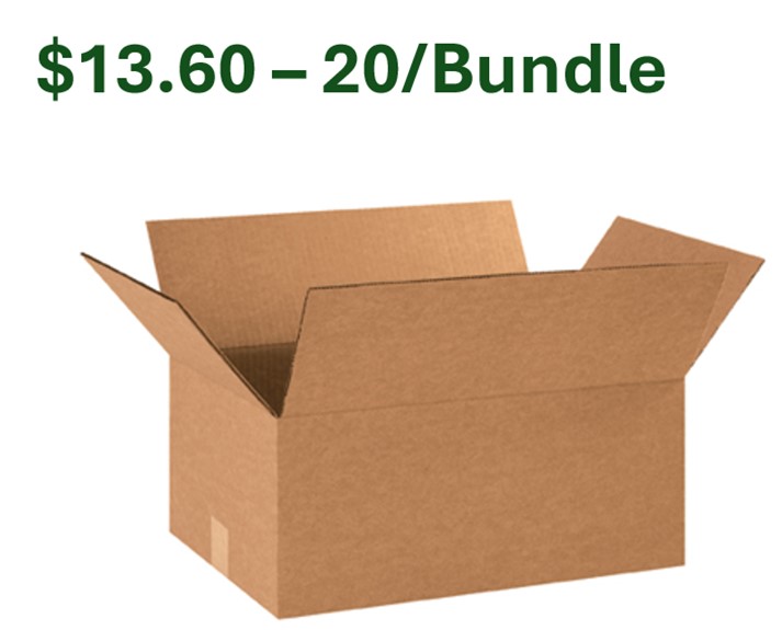 18x12x8 ECT-32 Corrugated Box  20/Bndl