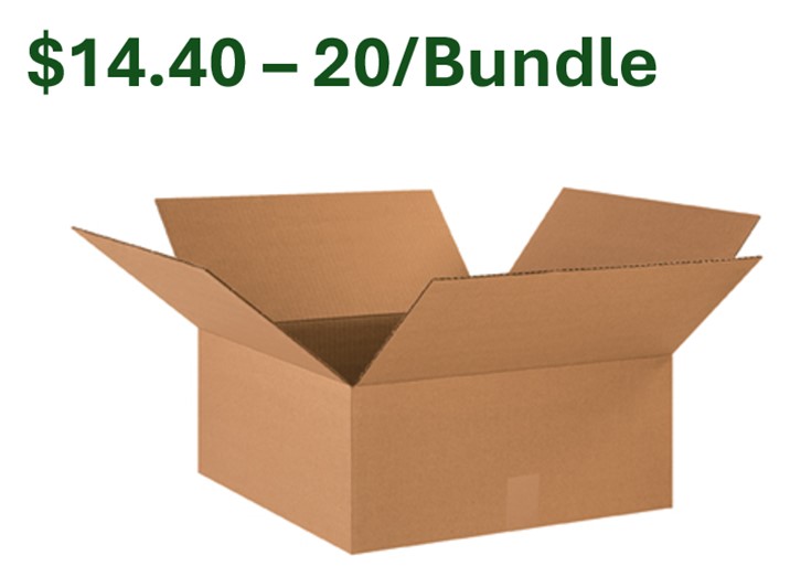 18x18x8 ECT-32 Corrugated Box  20/Bndl