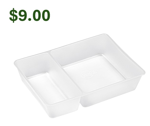 193949023 2 Compartment Leak  Resistant Snack Tray 250/CS