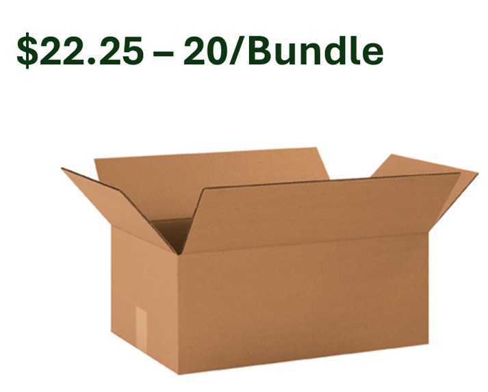 20x12x8 ECT-32 Corrugated Box  20/Bndl 240/Bl