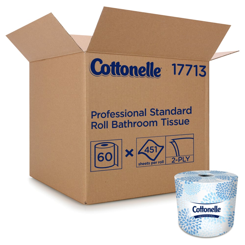 17713 Cottenelle Professional 
2Ply Standard Roll Toilet 
Paper 4.09&quot;x4&quot; 451/Rl 60Rl/Cs 
36Cs/Pllt