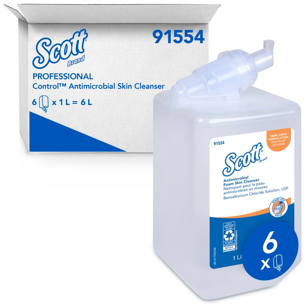 91554 Scott Antimicrobial  Foaming Hand Soap 1L/Ea 6/Cs