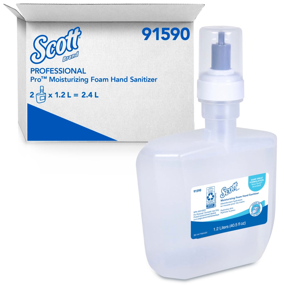 91590 Scott Foaming Hand 
Sanitizer w/ Moisturizers 
1.2L/Ea 2/Cs