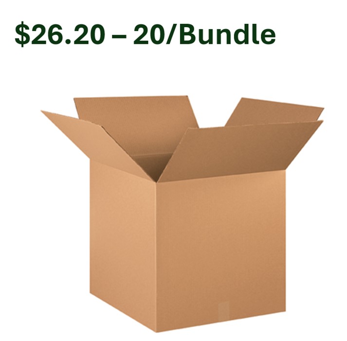 21x21x21 Corrugated box 32ECT  20/Bundle 120/Bale 