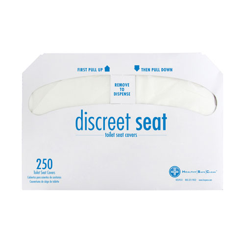 DS-5000 White Discreet Toilet  Seat Covers 250/pk 20pks/cs