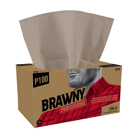 BRAWNY PROFESSIONAL P100  DISPOSABLE CLEANING TOWELS, 