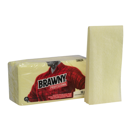 BRAWNY PROFESSIONAL DISPOSABLE  DUSTING CLOTHS, YELLOW, 200/CS 