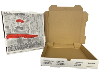 12X12X2 CORRUGATED PIZZA BOX  STOCK PRINT  50/CS