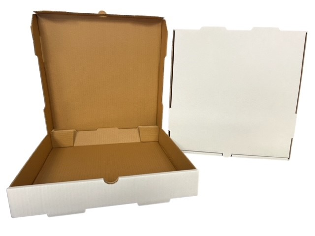 10"X10"X2" CORRUGATED PIZZA BOX PLAIN WHITE/KRAFT  50/CS