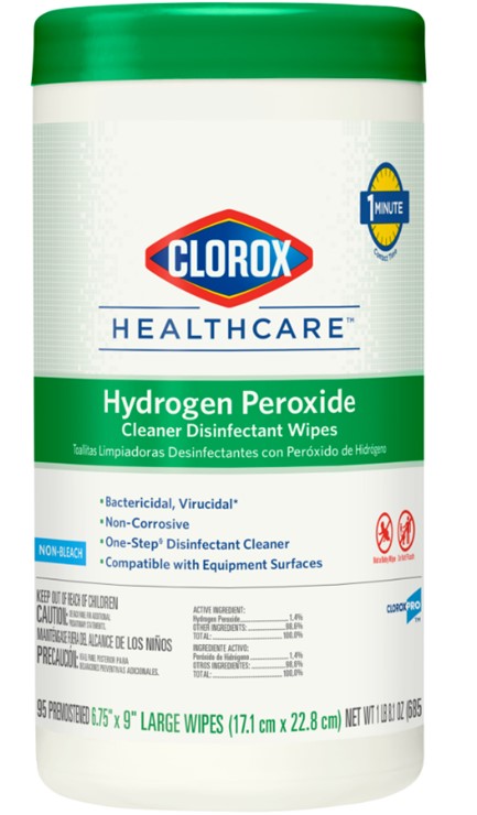 30824 Clorox Healthcare  Disinfectant Wipes w/ Hydrogen 