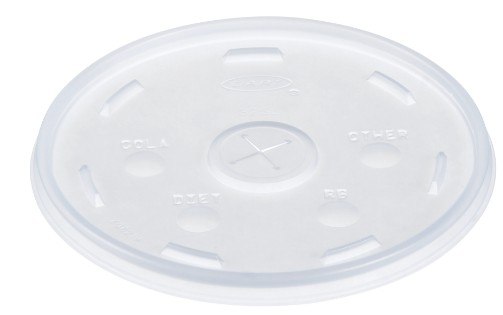 32OZ TRANSLUCENT STRAW-SLOTTED  HIPS PLASTIC LID FOR J32 