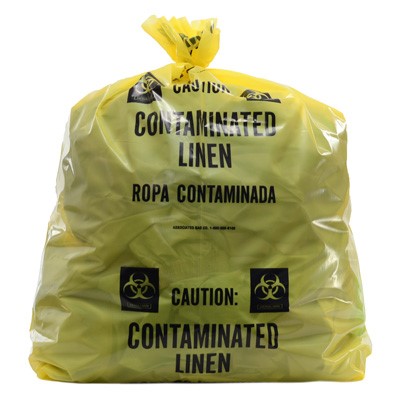 36-4-100Y 23&quot;x17&quot;x46&quot; Yellow  2Mil Printed &quot;Contaminated 