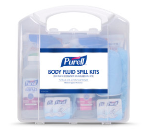 PURELL BODY FLUID SPILL KIT IN  PLASTIC CLAM SHELL W/ 2 SINGLE 