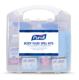 PURELL BODY FLUID SPILL KIT IN PLASTIC CLAM SHELL W/2 SINGLE 