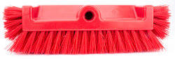 DUAL SURFACE FLR SCRUB BRUSH  W/SIDE BRSTLS - RED, 12/CS