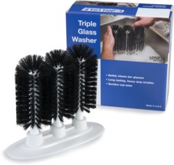 8" TRIPLE GLASS WASHER BLACK 6CS