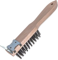 BRUSH GRILL W/SCRAPER CARBON STEEL BRISTLES 12CS