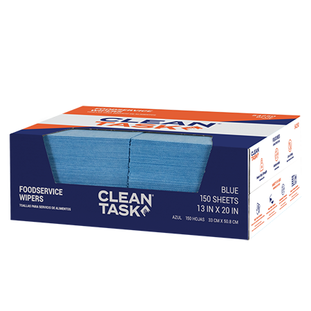 CLEAN TASK FOOD SERVICE TOWELS  QUARTERFOLD BLUE 150CT