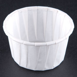 125 1.25 OZ WHITE TREATED PAPER SOUFFLE CUP 5000/CS