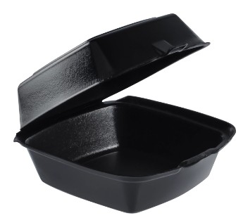 5.8" X 6" X 3" BLACK INSULATED  XPS FOAM HINGED SANDWICH 