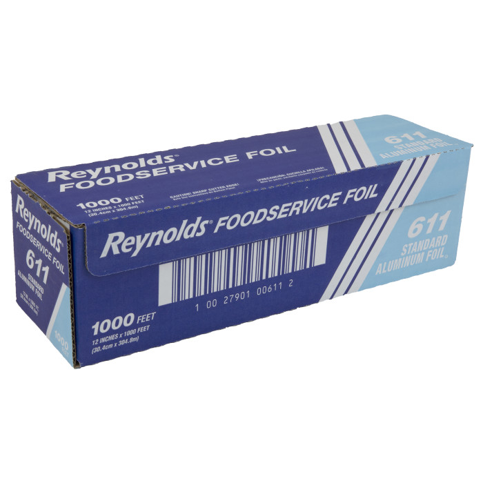 611 Reynolds 12&quot;x1000&#39; 
Standard Aluminum Foil Wrap 
1/Rl 27Rl/Layer 216Rl/Pllt